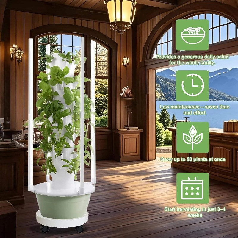 Hydroponic Tower Planter - Hydroponic Growing Kit System with 4