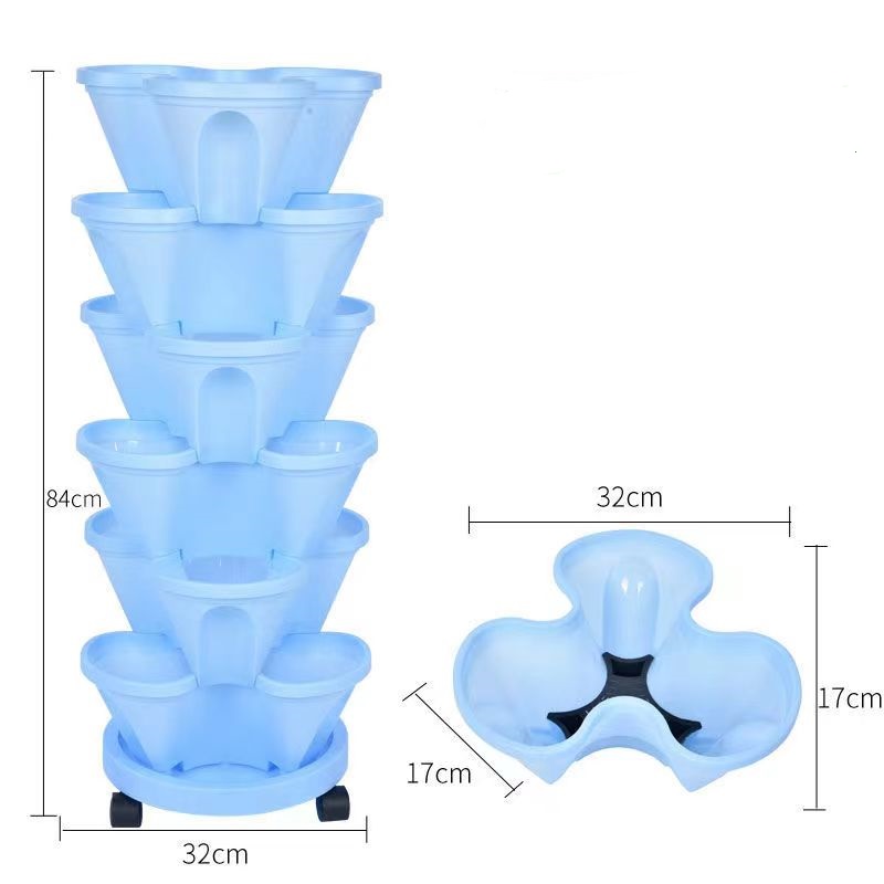 Hydroponic Tower Planter - Stackable Plastic Strawberry Vegetable Planter Strawberry