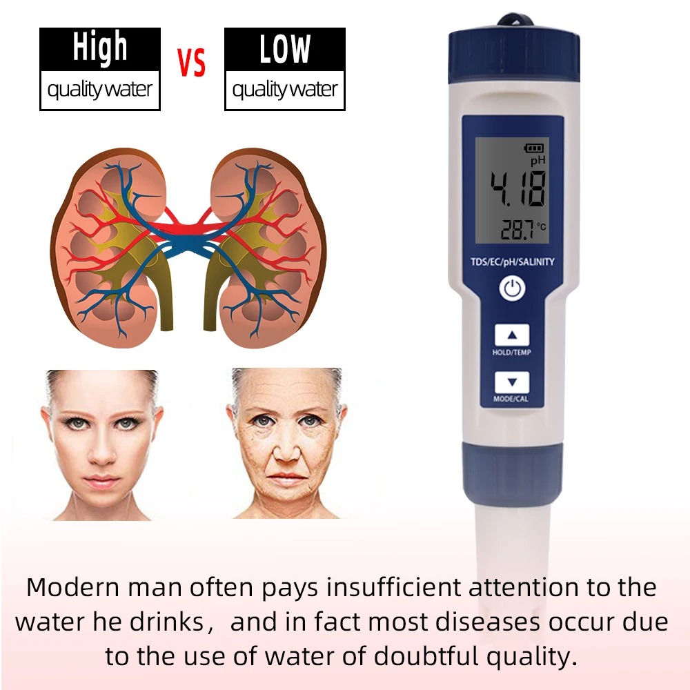 5 IN 1 PH Temperature TDS EC S - đánh giá và giá Ec Meter Digital