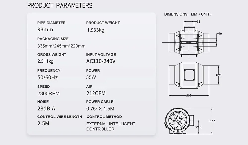 4 Inch Smart Inline Duct Fan w - đánh giá và giá Carbon Filter Inline