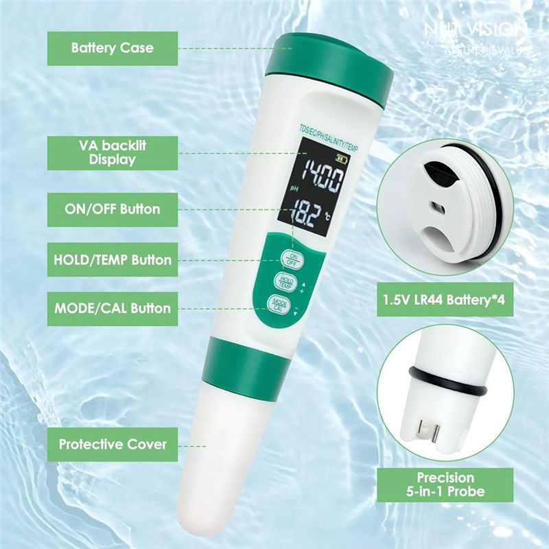 AT02-5 In1 Digital PH Meter Hi - đánh giá và giá Ec Meter Digital