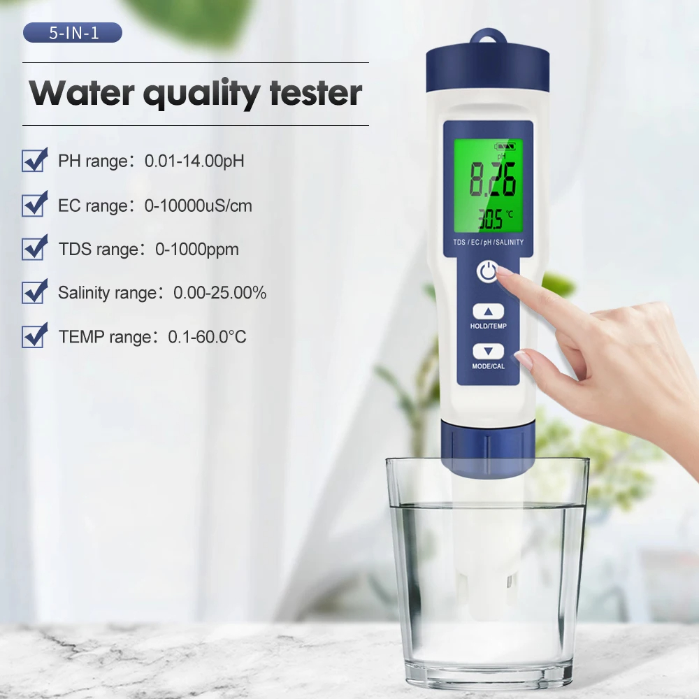 5 In 1 Digital PH TDS EC Meter - đánh giá và giá Ec Meter Digital