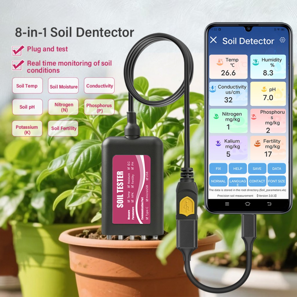 8-in-1 Garden Soil Tester NPK  - đánh giá và giá Ec Meter Digital