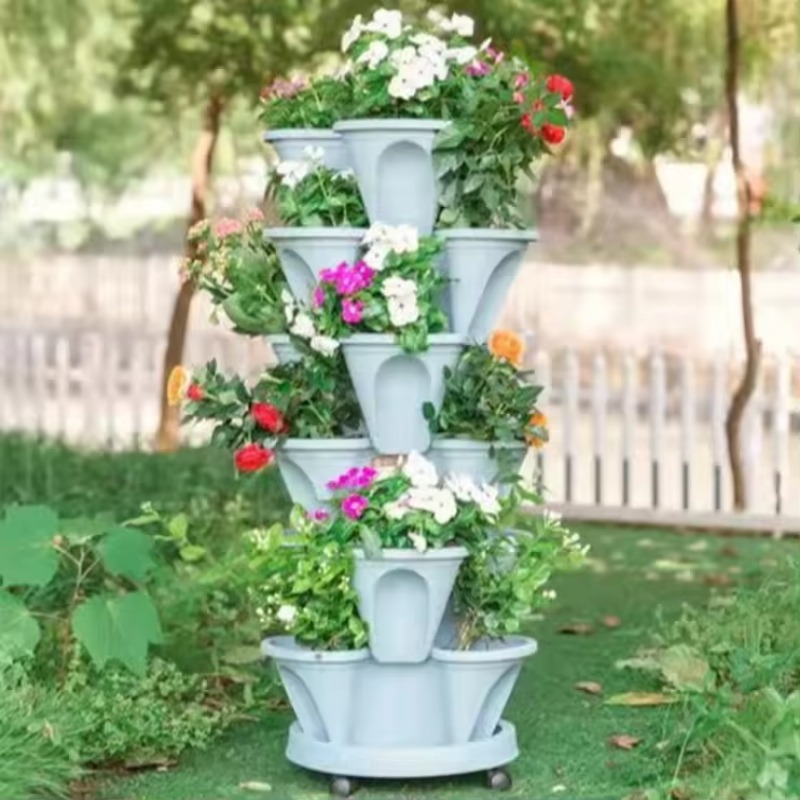 5-tier Self Watering Stacking  - đánh giá và giá Hydroponic Tower Planter